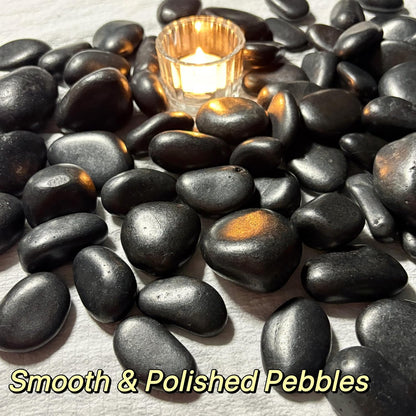 2lbs Black Natural Decorative River Rocks– 1-2 Inch Polished Pebbles for Garden Landscaping, Indoor Home Décor, Outdoor Paving, Gravel Filler for Fish Tank, Stone for Painting