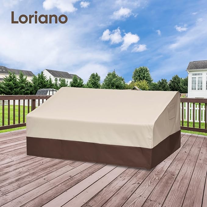 loriano 3-Seater Patio Furniture Covers, 100% Waterproof for Outdoor Sofa, Loveseat, Seat, Couch, Heavy Duty 600D Oxford Fabric, Premium PVC Coating for Sun Fade Resistance 83" W x 40" D x 30" H