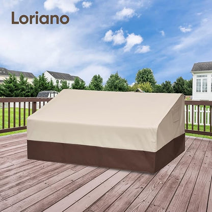 loriano 3-Seater Patio Furniture Covers, 100% Waterproof for Outdoor Sofa, Loveseat, Seat, Couch, Heavy Duty 600D Oxford Fabric, Premium PVC Coating for Sun Fade Resistance 83" W x 40" D x 30" H