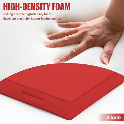 Patio Chair Cushions 17 X 16 X 3 Inch Waterproof Outdoor Seat Cushions for Patio Furniture, Outdoor Sofa Couch Pads with Ties & Handle, Set of 2, Red