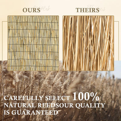 Natural 6FT X 16.4FT Reed Fencing Roll, Balcony Privacy Shade Reed Bamboo Fencing Garden Fence Border, Wind Block Sunshade Fence Screen for Outdoor Yard Patio Flower Bed Edge