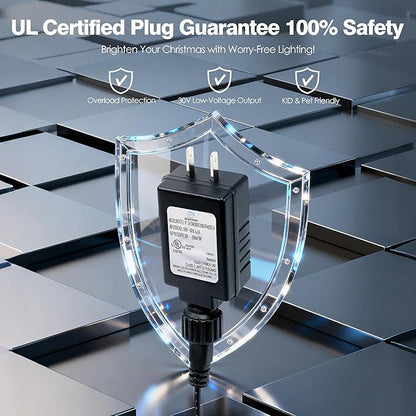 BlcTec Super Long Christmas Lights 500 LED 174FT, UL Certified Color Changing Christmas Tree Lights with Remote, 11 Modes, Timer, Waterproof String Light for Xmas Party Décor, Warm White & Multicolor