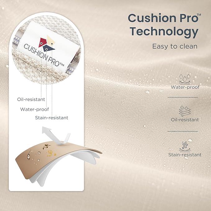 PHI VILLA Patio Dining Set for 6 Person, 7 Piece Cast Aluminum Outdoor Table Chair Set with 54" Dia Cast-Top Aluminum Table(2.1" Umbrella Hole) and 6 Extra Wide Dining Chairs with Seat Cushions