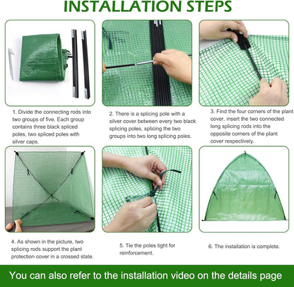 Plant Tent Outdoor Winter Shrub Cover Green Frost Tents Plant Covers Freeze Protection Tent Waterproof Plant Frost Protector Plant Guard Cover to Protect Plants Vegetable from Animals, 37X37X27Inch