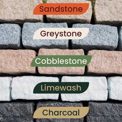 Beuta Landscape Edging | Garden Edging Border | Faux Stone Blocks for Lawn Edging, Flower Beds & Yard Edging – 40 Pack | Each Section Has 6 Blocks 48" L x 4" W x 6.5" H | 80 Spikes | Charcoal