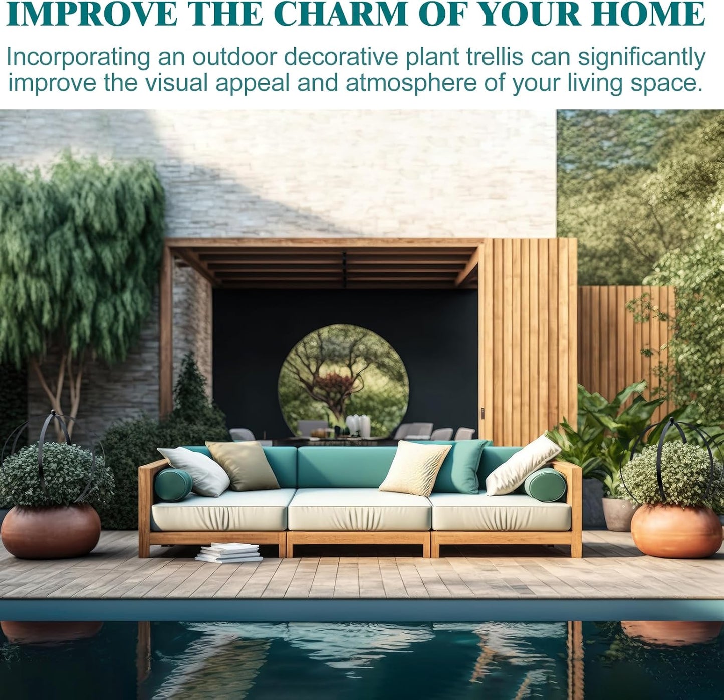 2 Pcs Large Metal Trellis Obelisks Sturdy Round Circle Trellis for Climbing Plant Support Indoor Outdoor Potted Vines, Cucumbers & Flowers, Patio Doorway Garden Decor (Black, 18.50 x15'')