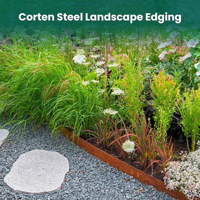 Corten Steel Landscape Edging 40 Inch Strips Steel Landscape Edging Metal Garden Edging Border Rusted Edge 4.5 Inch Depth Steel Edging for Landscaping Lawn Yard 6 pcs by GZGNEEVL