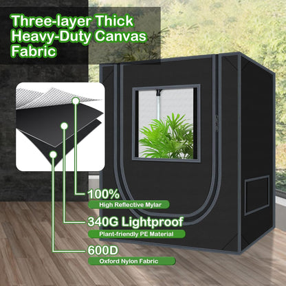 18"x30"x36" Grow Tent for Indoor Plants 600D Mylar Hydroponic High Reflective GrowTents for Plant Fruit Flower Veg Growing