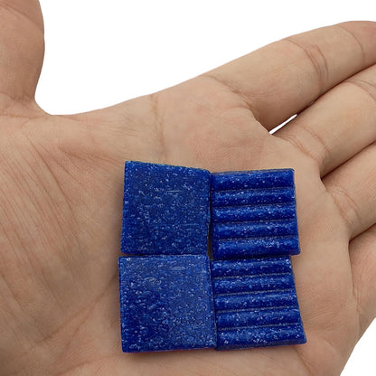 3/4 inch Quartz Glass Mosaic Tiles for Crafts, 1.1 LB, Square Mosaic Pieces for DIY Picture, Home Mosaic Decoration (Navy Blue)