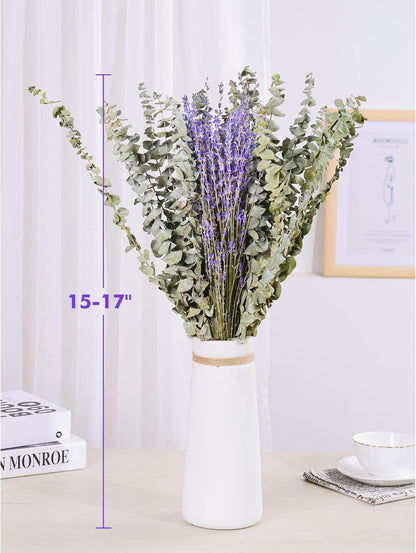 120 PCS Dried Eucalyptus Stems & Lavender Flowers Bundle for Shower, 17'' Natural Real Live Eucalyptus Leaves Greenery Stems & Aromatic Lavender Shower Plant,Gift for Mother,Fragrance, Decor