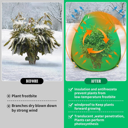 2 Pack Plant Covers Freeze Protection, 28x28x33 Winter Shrub Frost Covers for Outdoor Plants, Warm Plant Protectors Tent for Protecting Fruit Tree Potted Plants and Shrub from Freezing Animals Eating