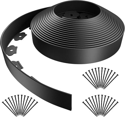 AGTEK Garden Edging 40FT Landscape Edging Kit 2 Inch Height Plastic Garden Border No Dig Lawn Border for Yard Flower Bed with 36 Stakes