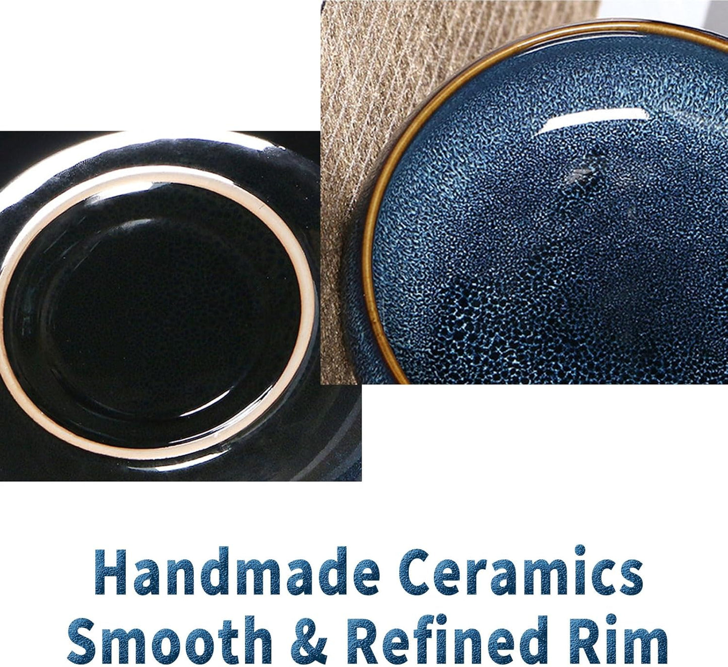 Oncpcare Lotus Bowl Planter – Ceramic Water Plant Pot Sacred Bonsai Bowl Lotus Flower, Shallow Glazed Vase for Lotus Seeds, Bonsai, Succulents, Hydroponic Plants (Blue)