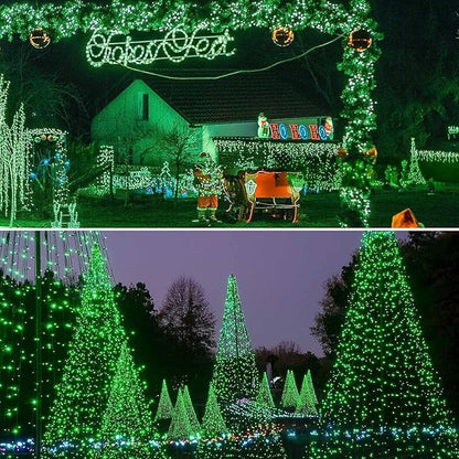 Connectable 240LED 88Ft 13Modes Christmas String Lights Indoor Outdoor | Extendable Green Wire Red & Green Christmas Tree Lights with Timer | Twinkle Fairy Light Plug in for Xmas Tree(Red & Green)