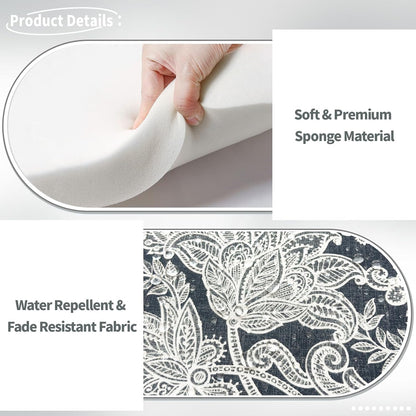 Indoor/Outdoor Chair Cushions 16x17 Inch, Patio Chair Cushions with Ties, All Weather Seat Cushions for Patio Furniture Home Garden Chair Use, Set of 4,Damask Lapis