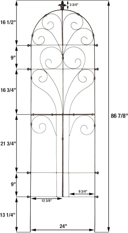 H Potter Outdoor Metal Wall Decor or Trellis for Climbing Plants Suitable as Art Garden Panel Roses Vines Privacy Includes Brackets for Hanging Gar214LW1