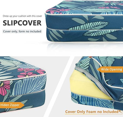 Porch Shield Patio Chair Seat Cushion Covers 4 Pack, Waterproof Cushion Slip Covers Outdoor, Replacement Covers Only, 19 x 19 x 4 Inch