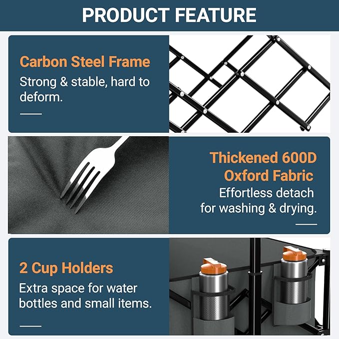 Favoyard Extra Large Collapsible Wagon Carts Foldable 360LBS Heavy Duty Beach Wagons with Big Wheels & Brakes Portable Folding Cart for Shopping Grocery Utility Sports Garden Camping Outdoor, Gray