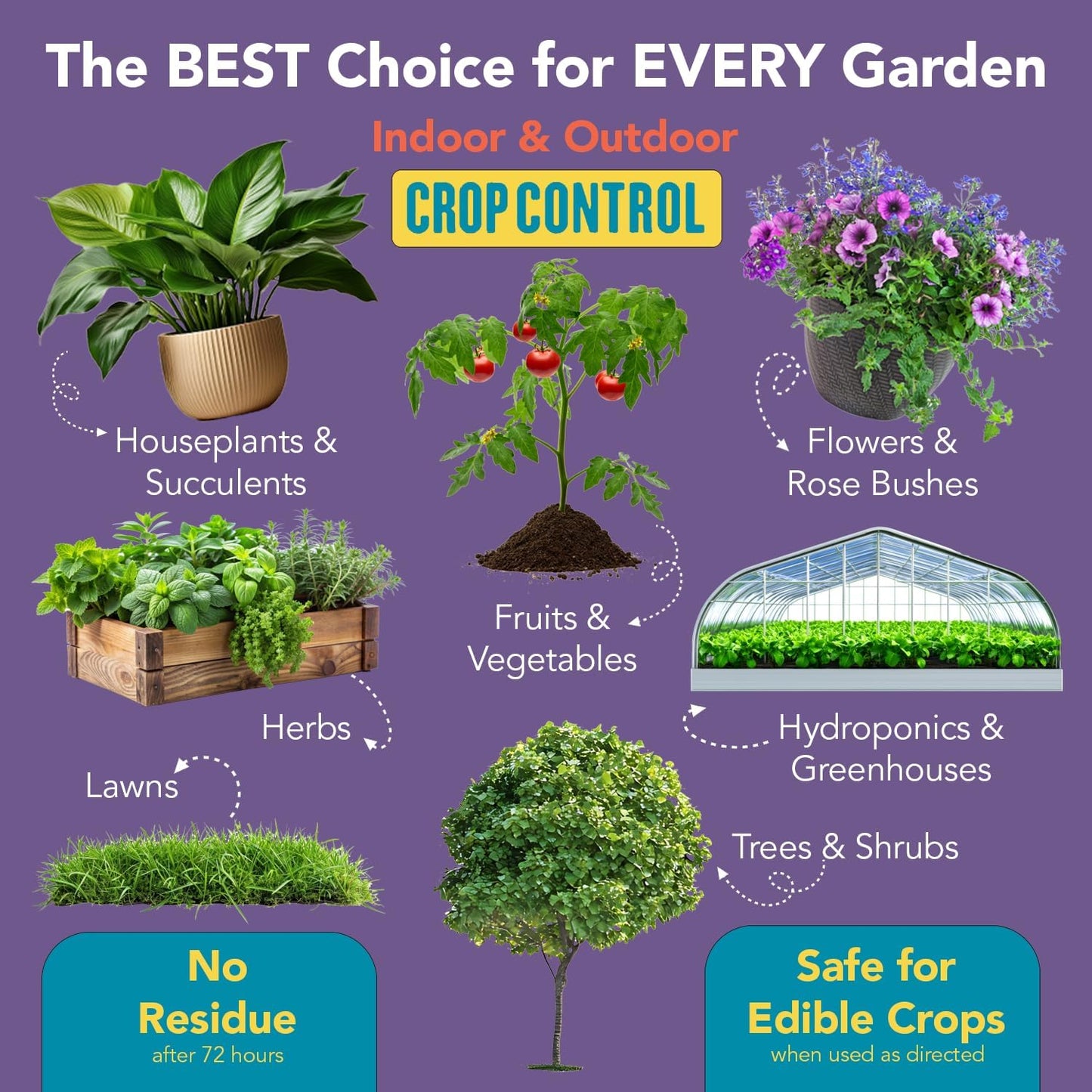 Trifecta Crop Control Insecticidal Soap for Plants | All Natural Fungicide for Plants | Spider Mite Killer Indoor Plants, Food Safe Commercial Grade Pesticide, Herbicide, Spider Mites Spray for Plants