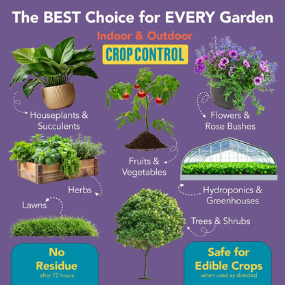 Trifecta Crop Control Insecticidal Soap for Plants | All Natural Fungicide for Plants | Spider Mite Killer Indoor Plants, Food Safe Pesticide, Herbicide, Spider Mites Spray for Plants (32oz - 2 Pack)