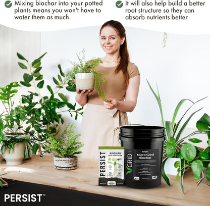 Persist Horticultural Charcoal 1.5 cuft, Biochar Soil Amendment for Plants, Improves Soil Quality, 100% Natural Active Carbon and Fertilizer Enhancer for Gardens.
