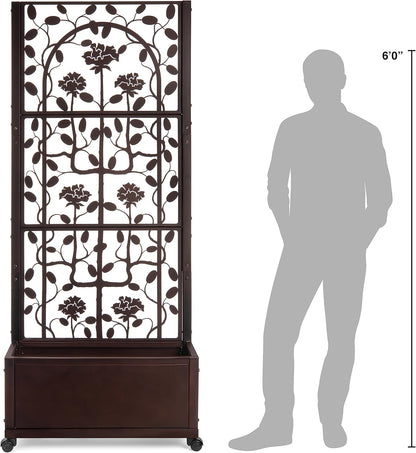 H Potter Trellis Planter Box for Outdoor Plants Privacy Screen for Patio Garden Deck Balcony