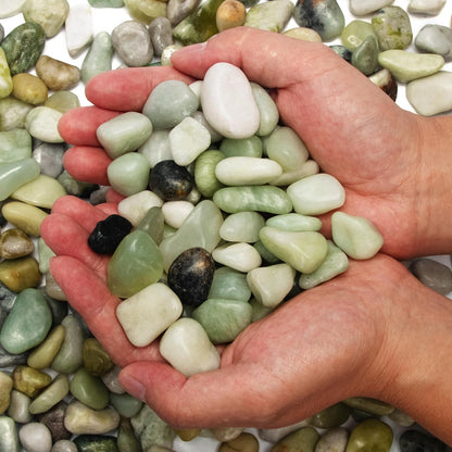 18 Pounds Jade Pebbles River Pea Rocks for Succulents Cactus Plants Decorative Stones Gravel