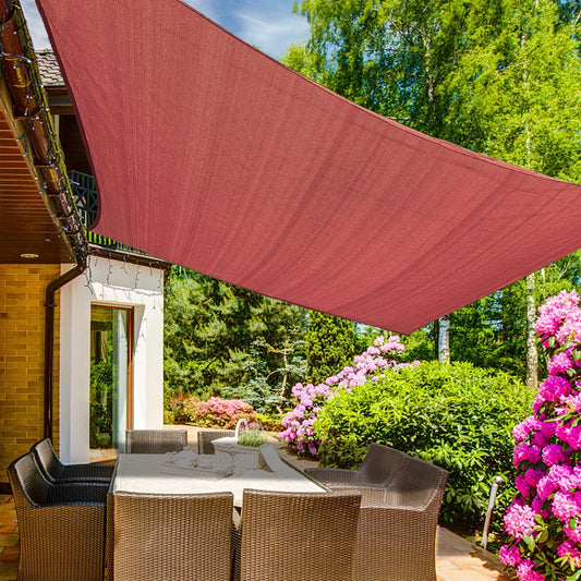 KANAGAWA 10'X15' Rust Red Custom Size Sun Shade Sail Rectangle UV Block Canopy Cover for Patio Backyard Lawn Garden Outdoor (Customized Available)