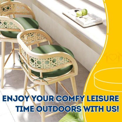 AAAAAcessories Outdoor Seat Cushions for Chairs, Waterproof, Fade-Resistant Patio Furniture Replacement Cushions, 15" x 15" x 2", Set of 2, Dark Moss