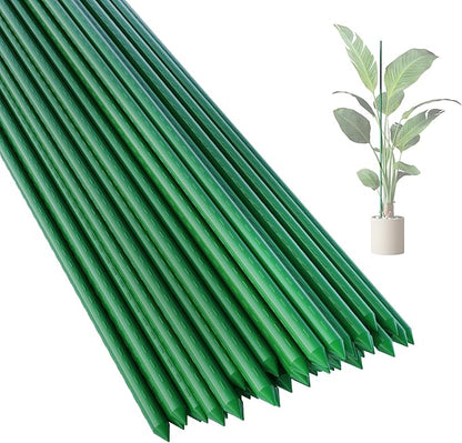 36 Inch 3 Ft Plant Support Garden Stakes 50 PCS, Sturdy Steel Plastic Coated Sticks for Outdoor Growing Climbing, Tomato, Trees, Cucumber, Beans