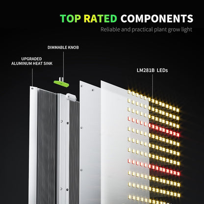 BESTVA 2025 Upgraded BP2000 LED Grow Light with High Yield Diodes & Dimmable Full Spectrum Plant Light for Indoor Plants Seedling Veg and Bloom Grow Lamp for 4x2/3x3 Grow Tent