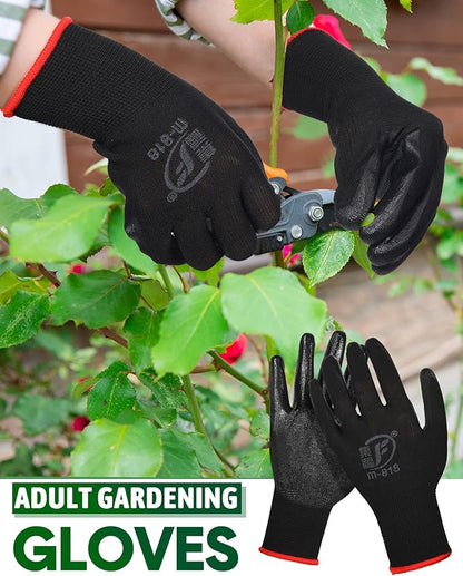 Nuogo 24 Pairs Gardening Gloves for Men Women Rubber Coated Landscaping Work Gloves Safety Work Construction