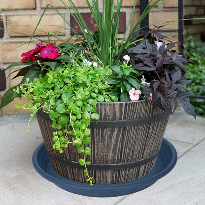 2 Pack of 22 inch Plant Saucer, Large Plant Tray, Heavy Sturdy Plant Drainage Tray for Indoors, Bird Bath Bowls, Sturdy Plastic Pot Tray for Planter 20 21"(Blue)