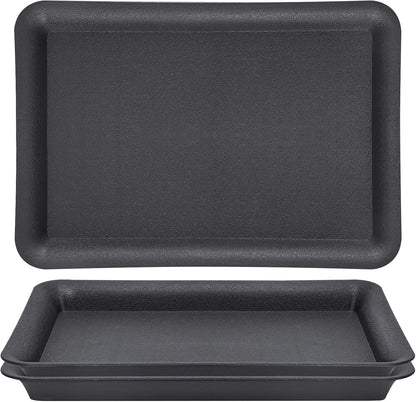 GREANER 17 Inch Plastic Plant Saucer, Black Trays for Plants, Flower Pot No Holes Plant Drip Trays, Plant Trays for Pots Heavy Duty Plastic Plant Saucers for Indoors Outdoors