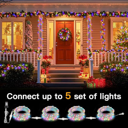 suddus Connectable Christmas Lights with Remote, Multicolor String Lights with Timer, 66ft 200 Led Fairy Lights Plug in for Xmas Tree, Bedroom, Yard, Garden, Party, Indoor, Outdoor Decorations