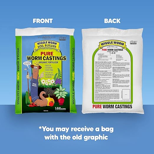 100% Pure Organic Worm Castings Fertilizer, 30-Pounds - Improves Soil Fertility and Aeration for Houseplants, Vegetables, Gardens, and More – OMRI-Listed and Mineral-Dense