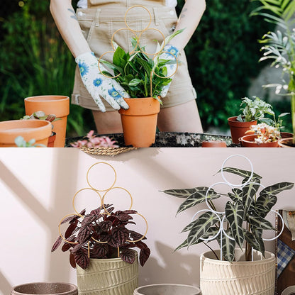 Trellis for Climbing Plants Indoor 15.7 Inch, Small Plant Trellis for Potted Plants, 3 Pack Stackable Circle Garden Houseplant Trellis for Vines