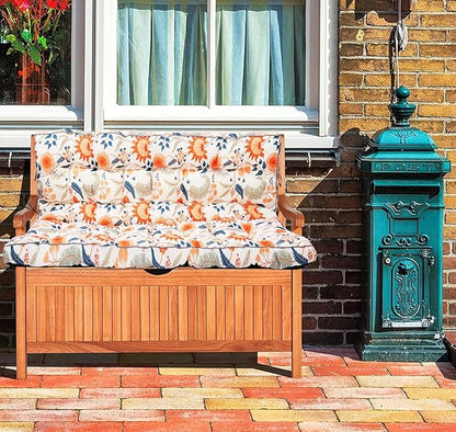 Swing Replacement Cushions with Backrest, 2 or 3 Seater Waterproof Non-Slip Overstuffed Swing Pad, Outdoor Bench Cushion for Porch Chair Swings Garden Furniture (Spring Warmth, 40 * 63 in)