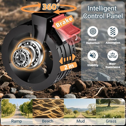 Favoyard Extra Large Collapsible Wagon Carts Foldable 360LBS Heavy Duty Beach Wagons with Big Wheels & Brakes Portable Folding Cart for Shopping Grocery Utility Sports Garden Camping Outdoor, Black