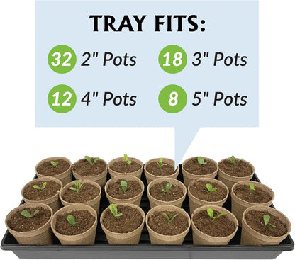 Jiffy Seed Starting Watertight Plastic Plant Tray, 10.75" x 21" - 10 Trays