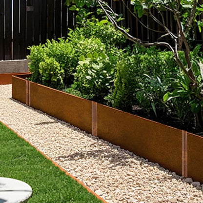 Metal Garden Landscape Edging with 8Pcs Stakes, 6" x 25Ft Galvanized Steel Lawn Edgings Roll Flexible Coil Border for Landcaping,Flower Bed,Rusty