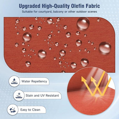 Outdoor Chair Cushions 23" x 24" x 4", Patio Deep Seat Replacement Cushions Set with Zippered Removable Cover, Weather-Resistant Olefin Fabric for Garden Chair Sofa Couch, Set of 4, Red