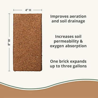 Coco Bliss Coco Coir Bricks (50-Pack, 650gm Bricks) - Organic Coco Coir for Plants - OMRI-Listed Coconut Coir for Plants - Coconut Coir Bricks - Coco Peat for Plants, Garden Soil, & Organic Mulch
