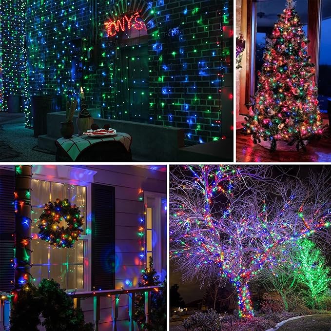 Connectable 240LED 88Ft 13Modes Christmas String Lights Indoor Outdoor | Extendable Green Wire Christmas Tree Lights with Timer | Twinkle Fairy Light Plug in for Xmas Tree (Multicolor)