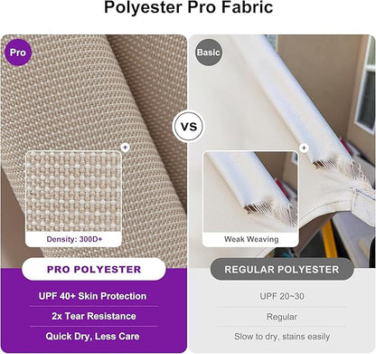 PURPLE LEAF 9' X 11.5' Rectangle Patio Umbrella Outdoor Large Aluminum Cantilever Umbrella with 3-Year Fade Resistance Recycled Fabric and 360-degree Rotation for Deck Pool Garden, Sand Dune