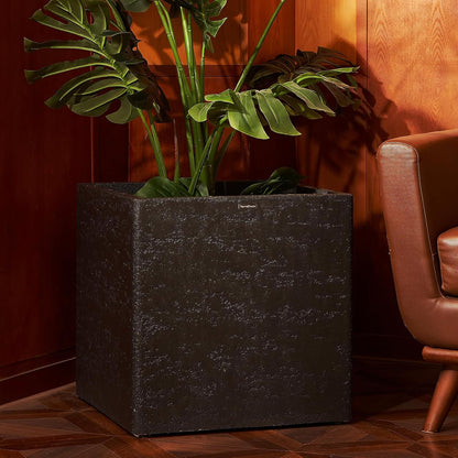 20 Inch Square Concrete Planter（20Lx20Wx20H，48 Pounds）,Durable All-Weather Use with Drainage Holes,Large Square Planter for Outdoor Indoor Plants
