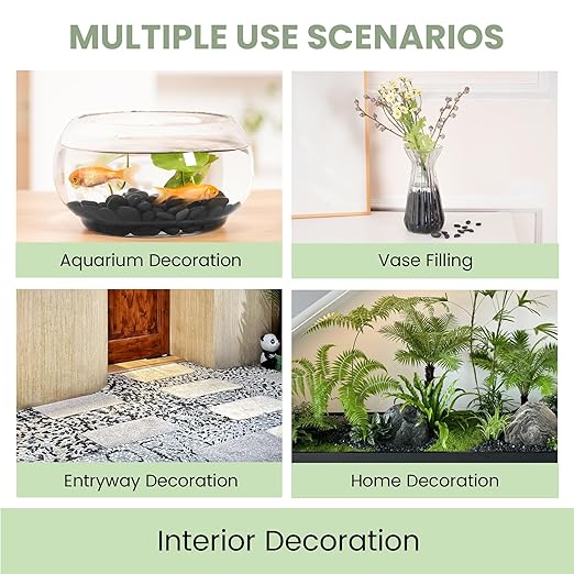 SIDONG 5 LB Black River Rocks, 0.3-0.5 Inches High Polished Pebbles for Indoor Plants, Aquarium Rocks Used in Fish Tank, Decorative Stones for Plants, Vases, Home Décor, Crafting, Garden Landscaping