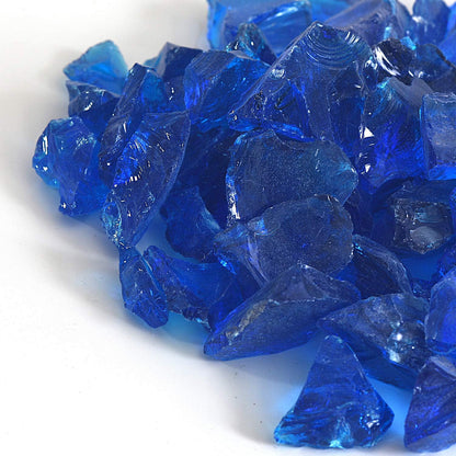 High Luster Reflective Fire Glass Gravel,Fire Gems,Fire Drops,Fire Glass Pebbles Stones Beads Chips for Fire Pit Fish Tank Aquarium Garden,1-2cm,540g/1.19lb (Aquamarine)