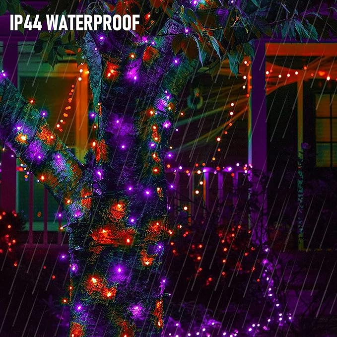 Dazzle Bright Battery Operated 50 LED Mini String Lights (Purple & Orange, 1 Pack)