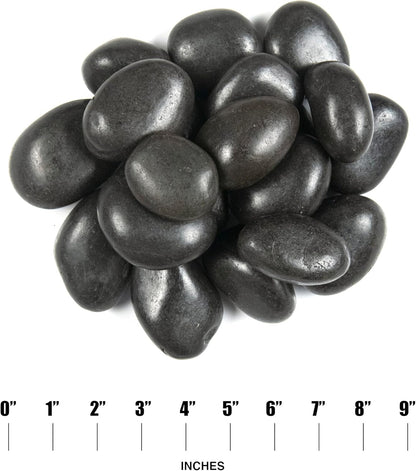 MSI Decorative Polished Black Pebbles, 1.2 inch - 2 inch, 40 lb. Bag